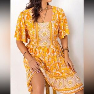 Yellow Floral SHEIN Dress